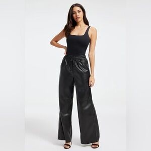 {Good American} Faux Leather Wide Leg Pants size: 2/ Medium